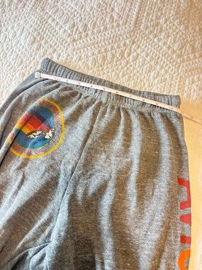 Aviator Nation XS Gray Sweatpants with Rainbow Graphic